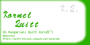 kornel quitt business card